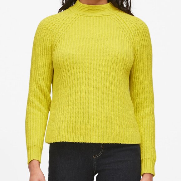 NWT BANANA REPUBLIC Womens' Ivory Ribbed Raglan Chunky Sweater Sz Small - Picture 7 of 7